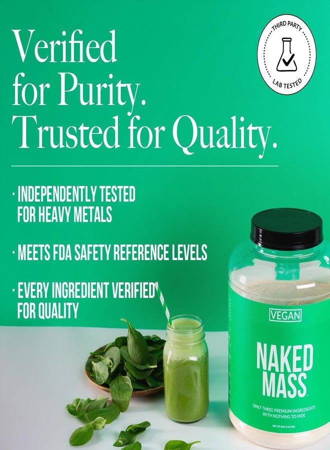 Nakd NAKED Vegan Mass - Vanilla Vegan Weight Gainer - 1,230 Calories, Non-GMO, Soy & Gluten Free, No Artificial Ingredients - 8LB Bulk - 11 Servings - Image 5